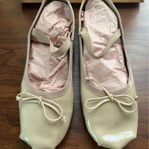 Miu Miu Tan Flats with Flexible Design